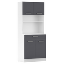 Négyajtós szekrény, fehér/grafit, DOMIS NEW