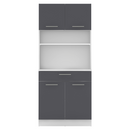 Négyajtós szekrény, fehér/grafit, DOMIS NEW