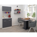 Négyajtós szekrény, fehér/grafit, DOMIS NEW