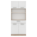 Négyajtós szekrény, sonoma tölgy/fehér, DOMIS NEW