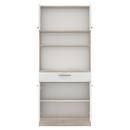 Négyajtós szekrény, sonoma tölgy/fehér, DOMIS NEW