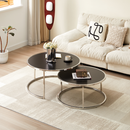 2 darabos dohányzóasztal szett, ezüst/fekete, DONOVAN 2 NEW