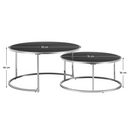 2 darabos dohányzóasztal szett, ezüst/fekete, DONOVAN 2 NEW