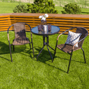 Egymásba rakható szék, barna/fekete fém, DOREN