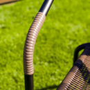 Egymásba rakható szék, barna/fekete fém, DOREN