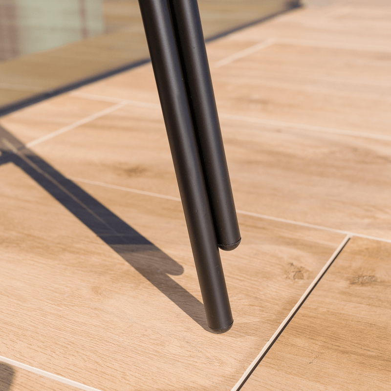 Egymásba rakható szék, barna/fekete fém, DOREN