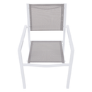 Kerti rakásolható szék, fehér acél/világosszürke, DORIO