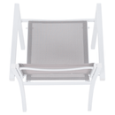 Kerti rakásolható szék, fehér acél/világosszürke, DORIO