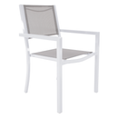 Kerti rakásolható szék, fehér acél/világosszürke, DORIO