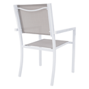 Kerti rakásolható szék, fehér acél/világosszürke, DORIO