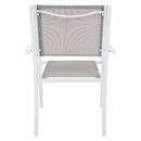 Kerti rakásolható szék, fehér acél/világosszürke, DORIO