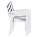 Kerti rakásolható szék, fehér acél/világosszürke, DORIO