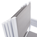 Kerti rakásolható szék, fehér acél/világosszürke, DORIO