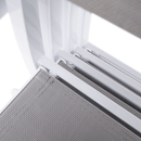 Kerti rakásolható szék, fehér acél/világosszürke, DORIO