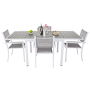 Kerti rakásolható szék, fehér acél/világosszürke, DORIO