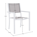 Kerti rakásolható szék, fehér acél/világosszürke, DORIO