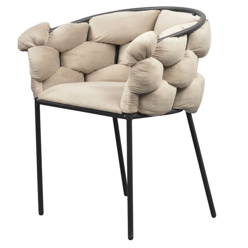 Étkezőszék, szürkésbarna Taupe Velvet szövet/fekete, DOROTA