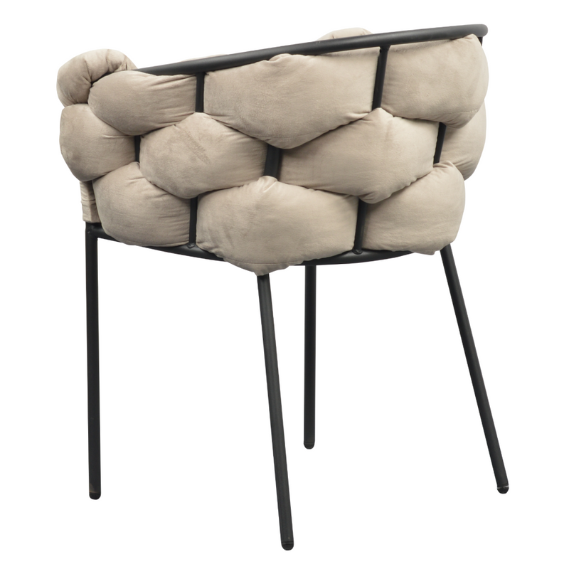 Étkezőszék, szürkésbarna Taupe Velvet szövet/fekete, DOROTA