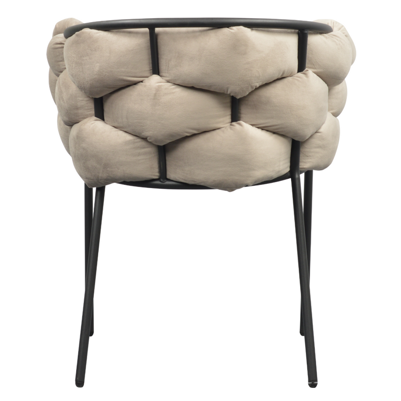 Étkezőszék, szürkésbarna Taupe Velvet szövet/fekete, DOROTA