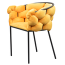 Étkezőszék, sárga Velvet szövet/fekete, DOROTA