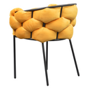 Étkezőszék, sárga Velvet szövet/fekete, DOROTA