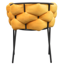 Étkezőszék, sárga Velvet szövet/fekete, DOROTA