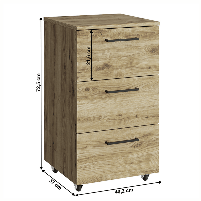 Fiókos konténer 3S, navarra tölgy, DORSI