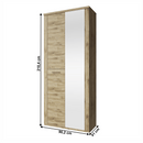 Szekrény 2D tükörrel, navarra tölgy, DORSI