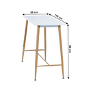 Bárasztal, fehér/bükk, MDF/fém, 110x50 cm, DORTON