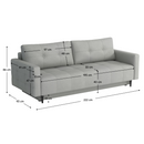 Kihúzható kanapé, világosszürke, DORY