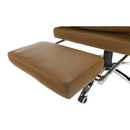 Irodai szék lábtartóval, textilbőr barna, DRAKE