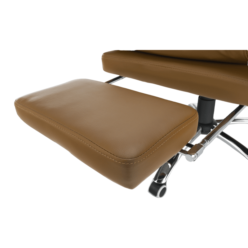 Irodai szék lábtartóval, textilbőr barna, DRAKE