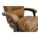 Irodai szék lábtartóval, textilbőr barna, DRAKE