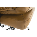 Irodai szék lábtartóval, textilbőr barna, DRAKE