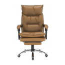 Irodai szék lábtartóval, textilbőr barna, DRAKE