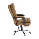 Irodai szék lábtartóval, textilbőr barna, DRAKE