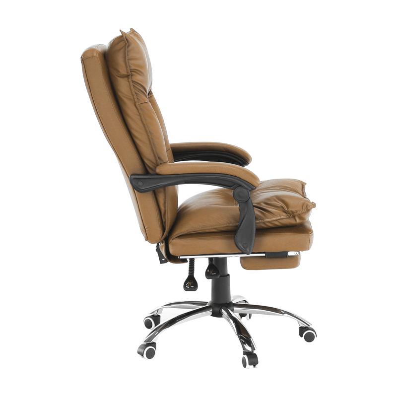 Irodai szék lábtartóval, textilbőr barna, DRAKE