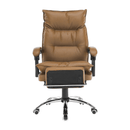 Irodai szék lábtartóval, textilbőr barna, DRAKE