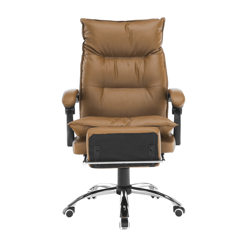 Irodai szék lábtartóval, textilbőr barna, DRAKE