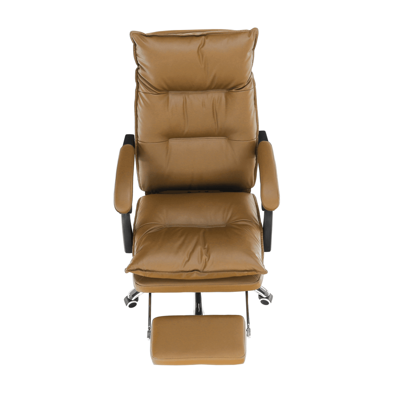 Irodai szék lábtartóval, textilbőr barna, DRAKE