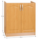 Konyhaszekrény, alsó, duplaajtós, égerfa  LORA MDF NEW S80ZL