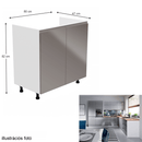 Mosogatószekrény, fehér/szürke extra magasfényű, AURORA D80Z