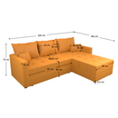 Univerzális ülőgarnitúra, mustársárga, DUAN ROH