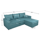 Univerzális ülőgarnitúra, petrolkék, DUAN ROH