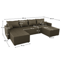 Univerzális ülőgarnitúra, barna, DUAN U UNI