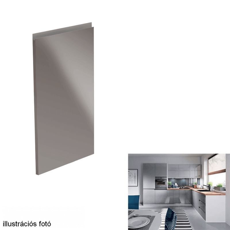 Előlap mosogatógéphez, fehér/szürke extra magasfényű HG, 44,6x71,3, AURORA