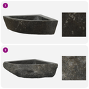 vidaXL Mosdó Szürke (38-45) x (38-45) x 12 cm Folyami kő