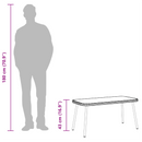 vidaXL Dohányzóasztal Fekete 90 x 45 x 43 cm polirattan