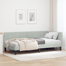 vidaXL Sarokágy keret Világosszürke 100 cm x 200 cm Bársony