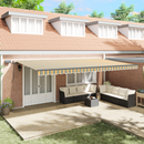vidaXL Behúzható napellenző Zöld és sárga 600 × 350 cm